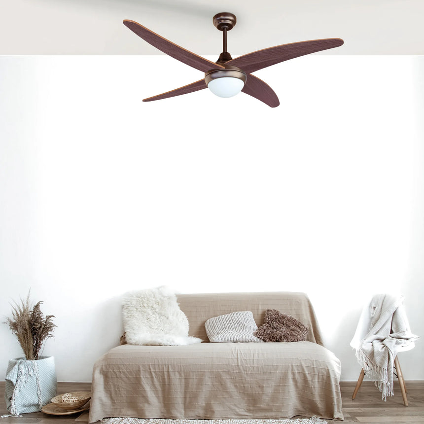 Sulion Ventilador de techo SCRIM marrón oscuro con luz 2171500