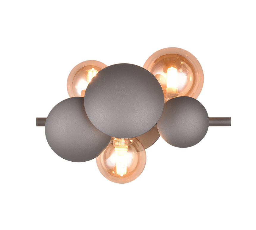 Aplique de pared Trio Bubble LED antracita 3000K 217400342