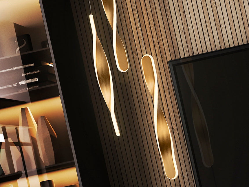 Schuller Twist Pendant Ceiling Lamp 3 Lights Gold 219381
