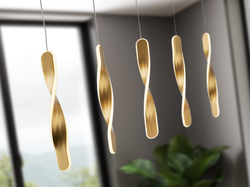 Lámpara de techo colgante Schuller Twist 5 luces oro 3000K vista 2