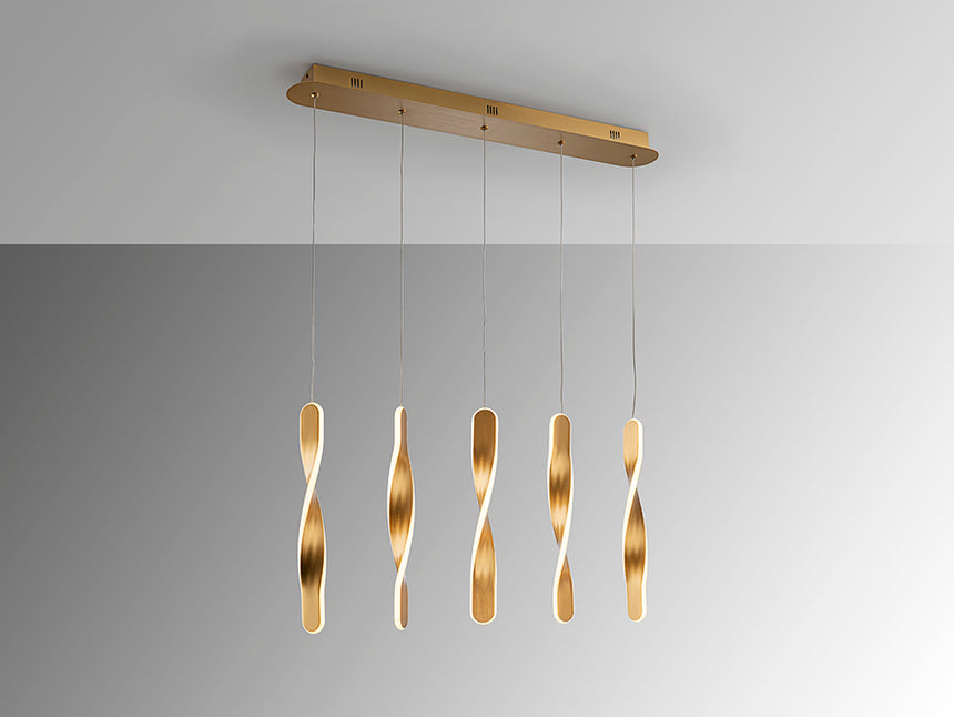 Lámpara de techo colgante Schuller Twist 5 luces oro 3000K 219527 - imagen 5