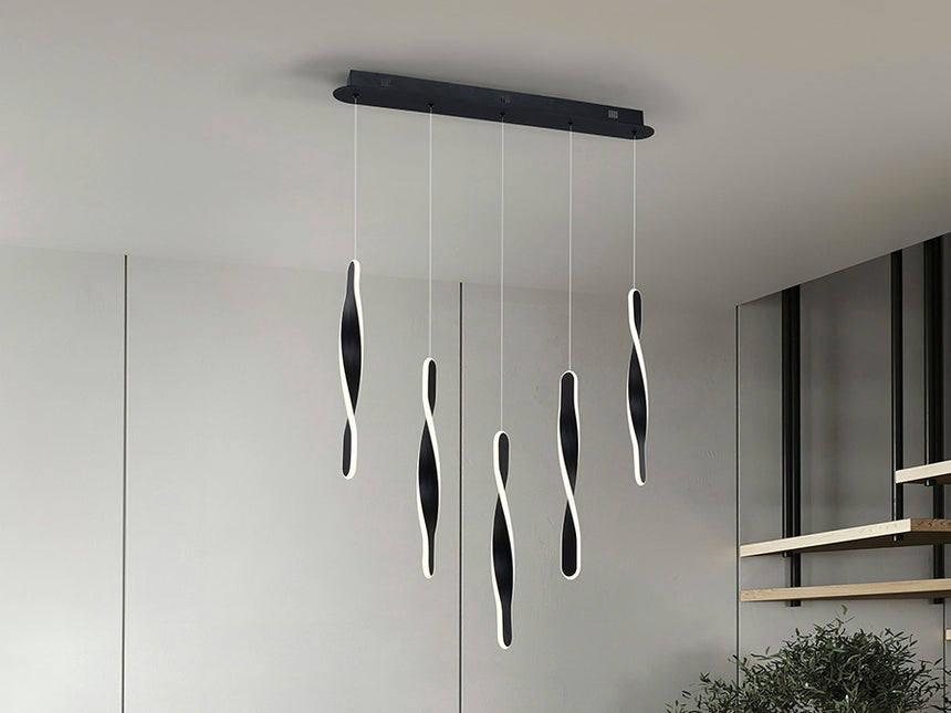 Schuller Twist Lámpara 5 luces negro 219532