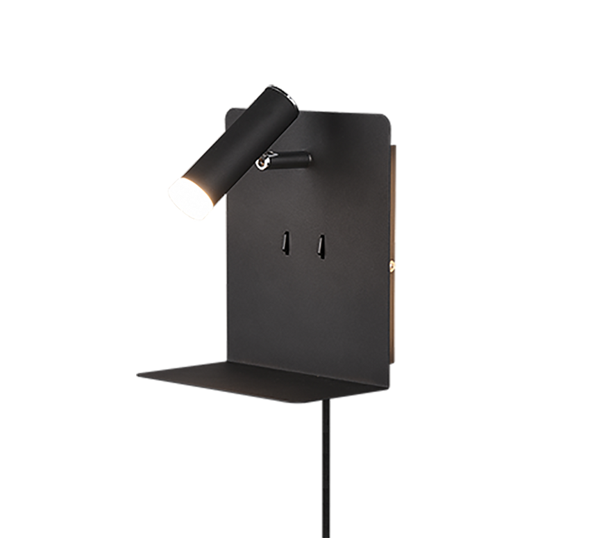 Trio Element Black Mat Metal LED Wall Light 222570232