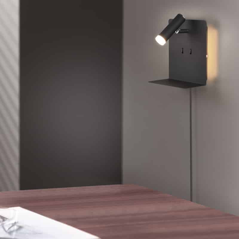 Trio Element Black Mat Metal LED Wall Light 222570232
