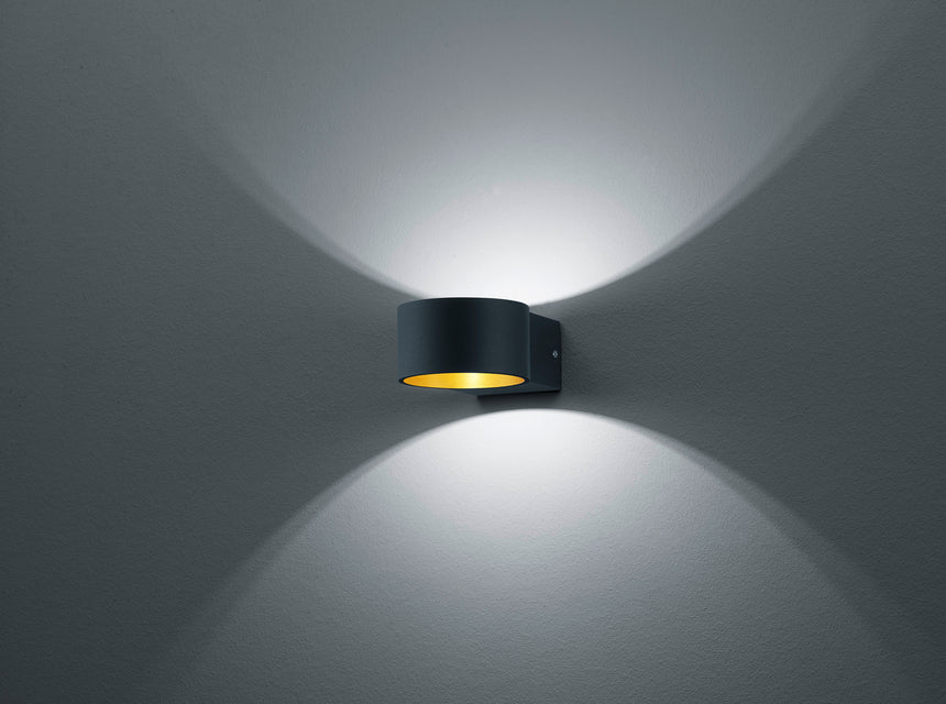 Trio Lacapo Black mat metal LED wall light 223410132