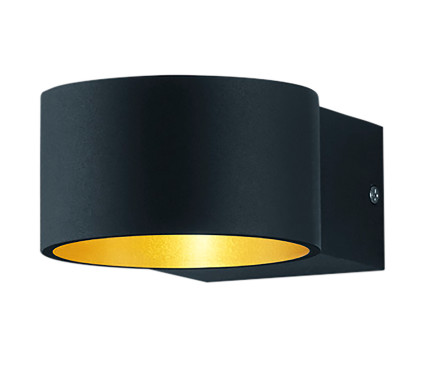 Trio Lacapo Black mat metal LED wall light 223410132