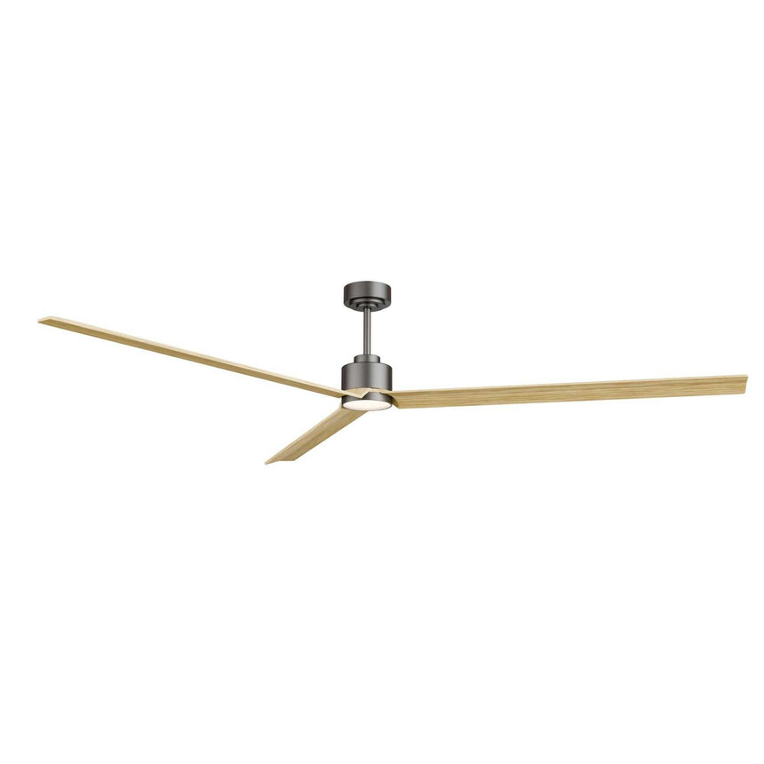 Ventilador de techo con luz Sulion Anne LED gris grafito y madera motor DC CCT 2247342