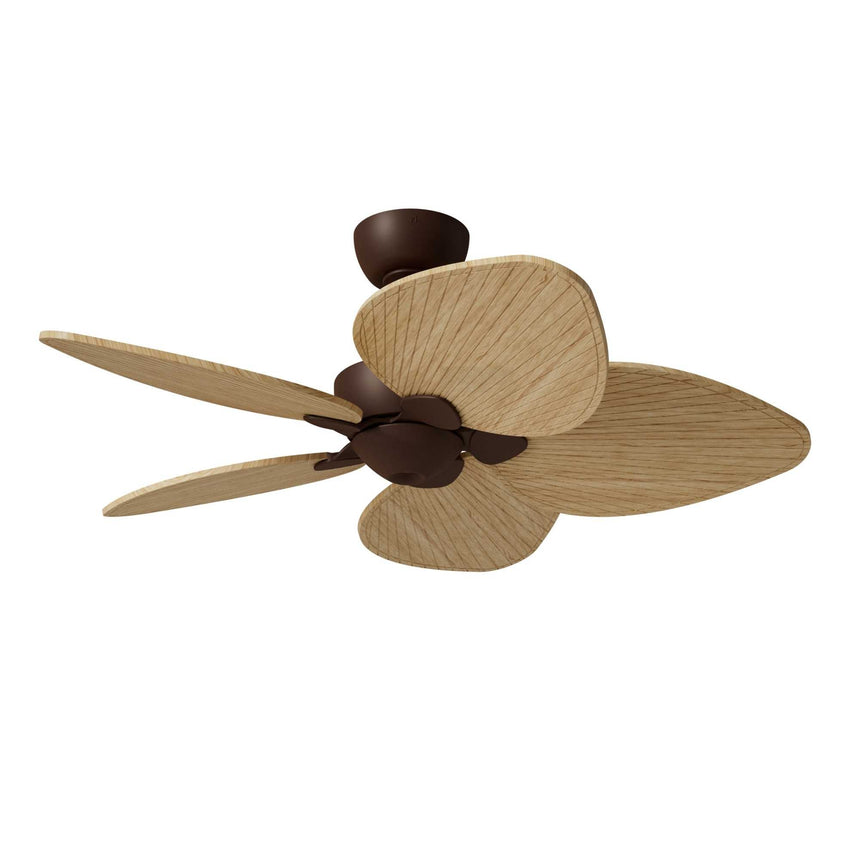 Ventilador de techo con luz Sulion Alma LED marrón óxido y madera motor DC CCT 2248004