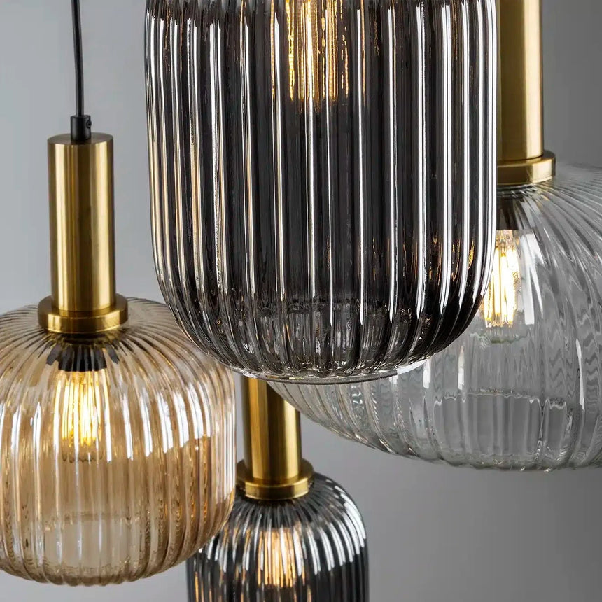 Schuller NORMA Lámpara de techo colgante 4 luces negro y latón 225168