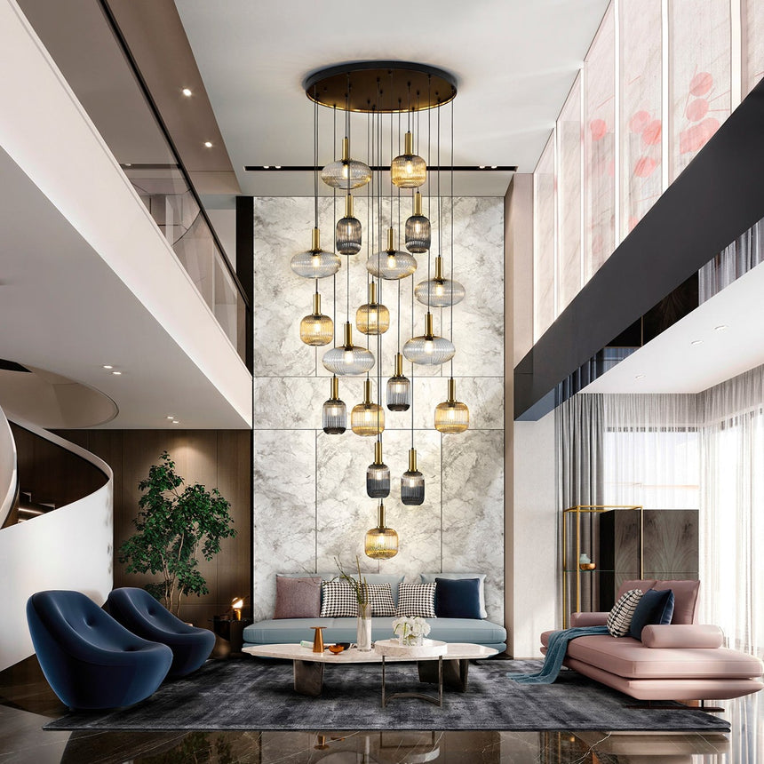 Schuller Norma Lámpara de techo colgante grande 18 luces negro y dorado 225892