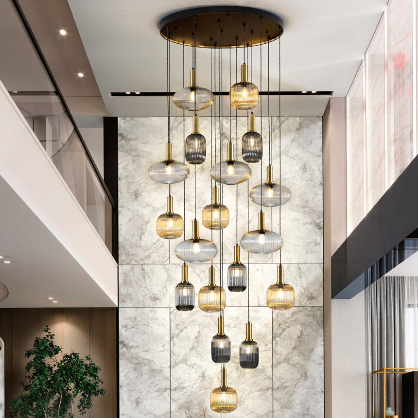 Schuller Norma Lámpara de techo colgante grande 18 luces negro y dorado 225892