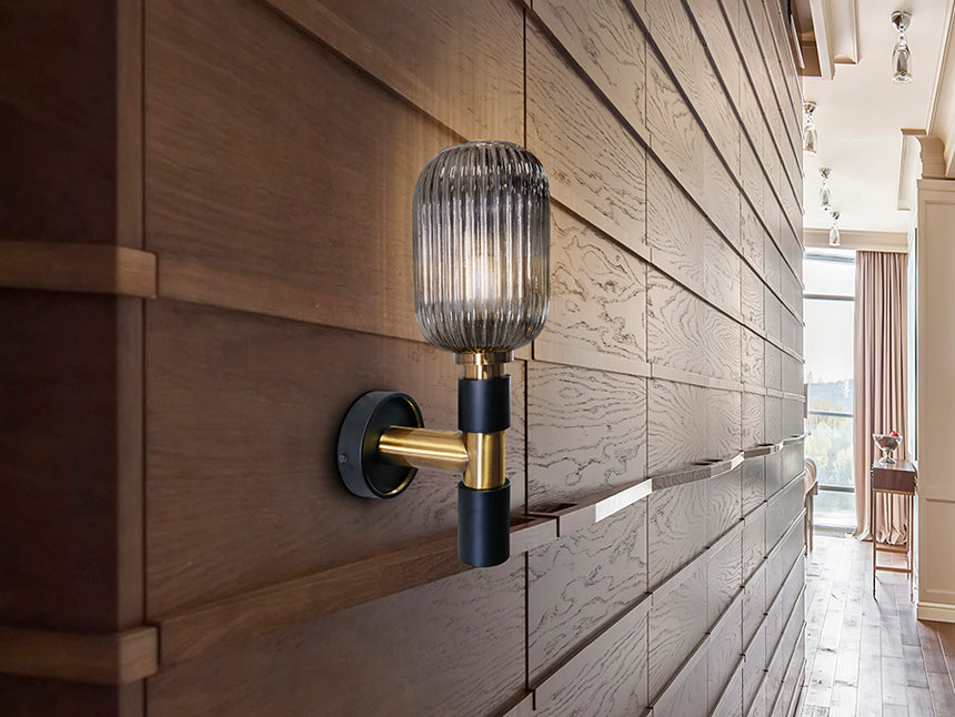 Schuller Norma Wall Lamp 1L Black Brass 225960