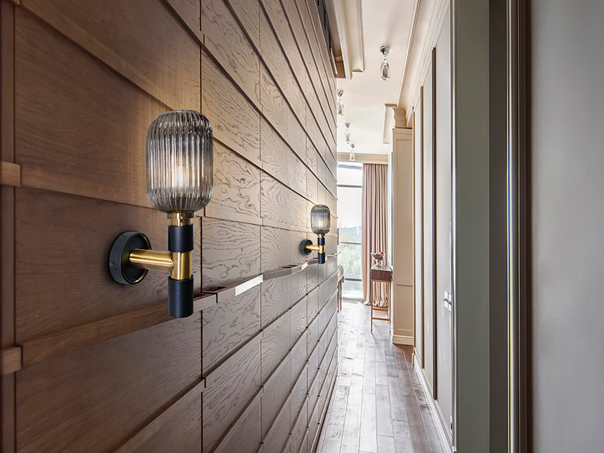 Lámpara aplique de pared Schuller Norma 1 luz negro y latón 225960 - imagen 3