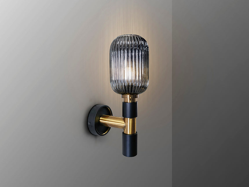 Lámpara aplique de pared Schuller Norma 1 luz negro y latón 225960 - imagen 4