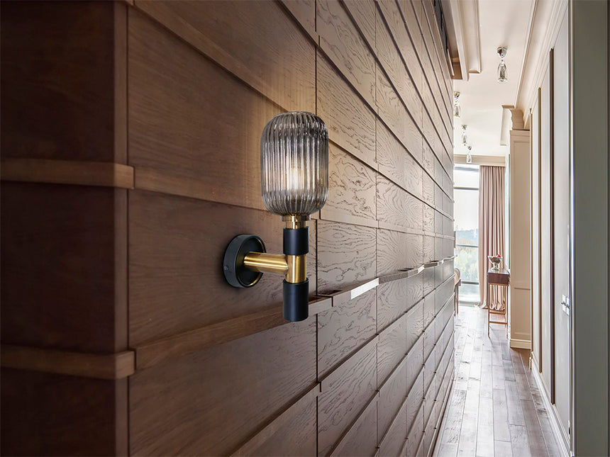 Lámpara aplique de pared Schuller Norma 1 luz negro y latón 225960 - vista alternativa