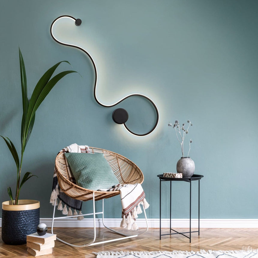 Schuller Grafos Aplique de pared grande negro 227018