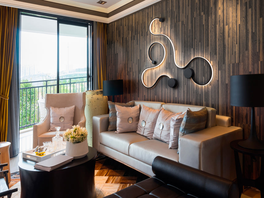 Lámpara aplique de pared Schuller Grafos grande LED neg - ambiente