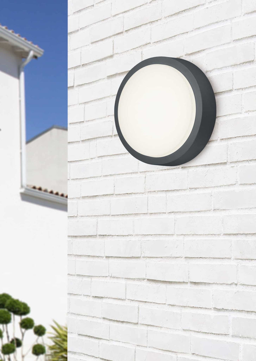 Trio Breg Aplique de pared exterior LED de aluminio antracita 227260142