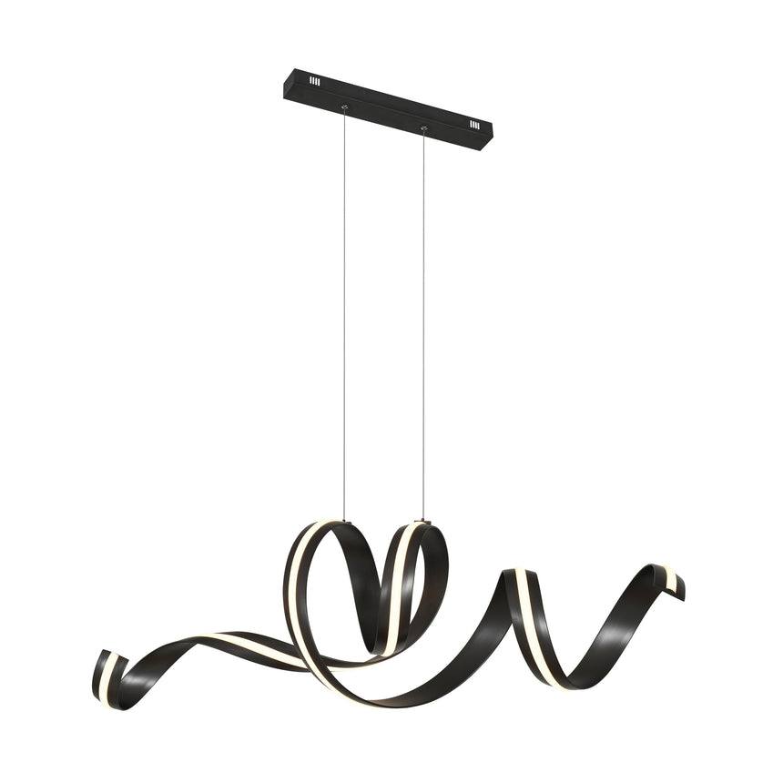 Lámpara de techo colgante Schuller Amara negro acero CCT con mando ambiente