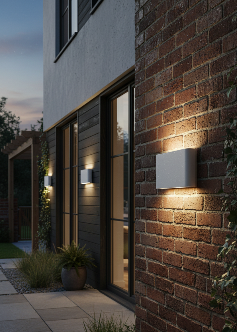 Trio Thames II Aplique de pared exterior LED 3000K arriba y abajo aluminio blanco 227660231