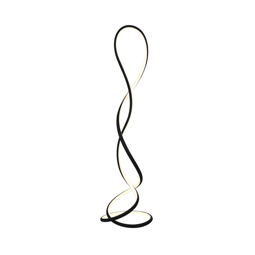 Lámpara de pie de salón Schuller Evania LED negro acero 3000K 147cm ambiente