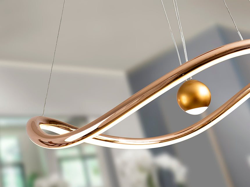 Lámpara de techo colgante Schuller Romina dorado brillo acero CCT con mando Ø78cm 227902 - imagen 4