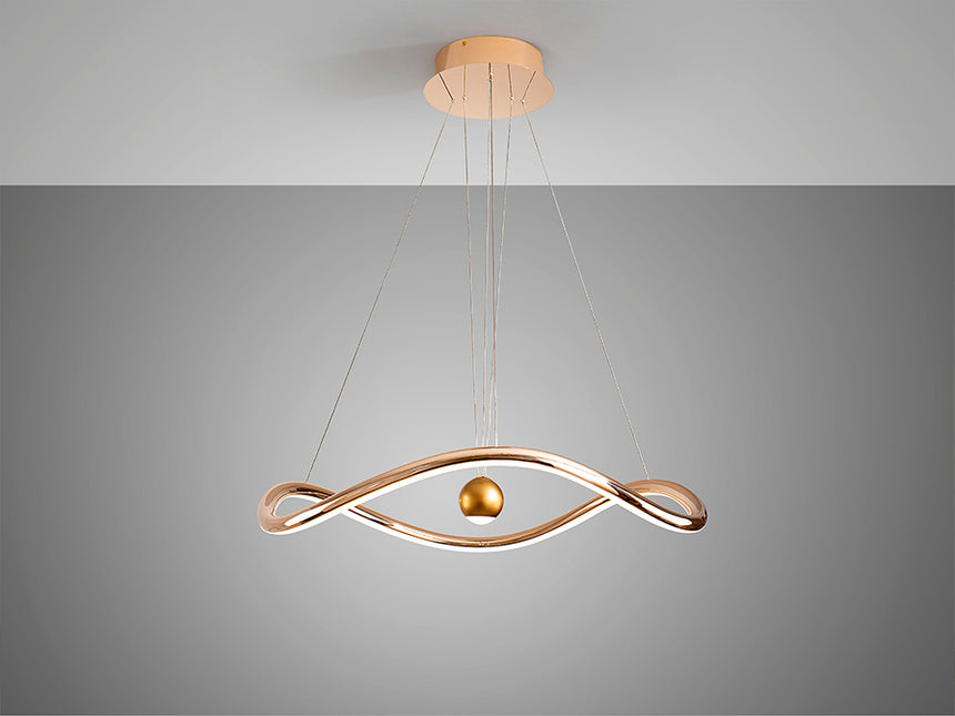 Lámpara de techo colgante Schuller Romina dorado brillo acero CCT con mando Ø78cm 227902 - imagen 5