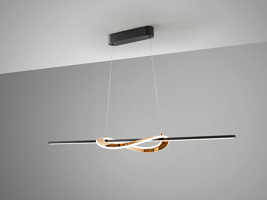 Lámpara de techo colgante Schuller Enora dorado brillo y negro acero CCT con mando 228091 - imagen 6