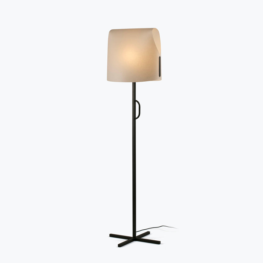 Faro LUANG Lámpara pie de salón negra/beige 23003-59
