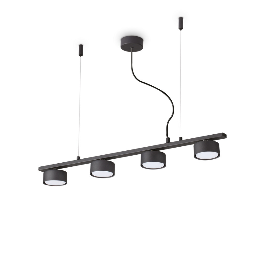 Lámpara colgante Ideal Lux Minor negro 4 luces 36W Ø75,5cm 235455
