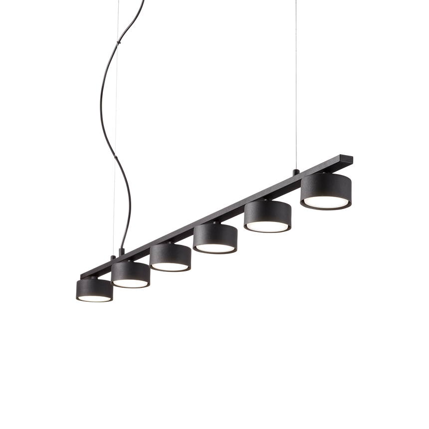 Lámpara colgante Ideal Lux Minor negro 6 luces 54W Ø115cm 235486