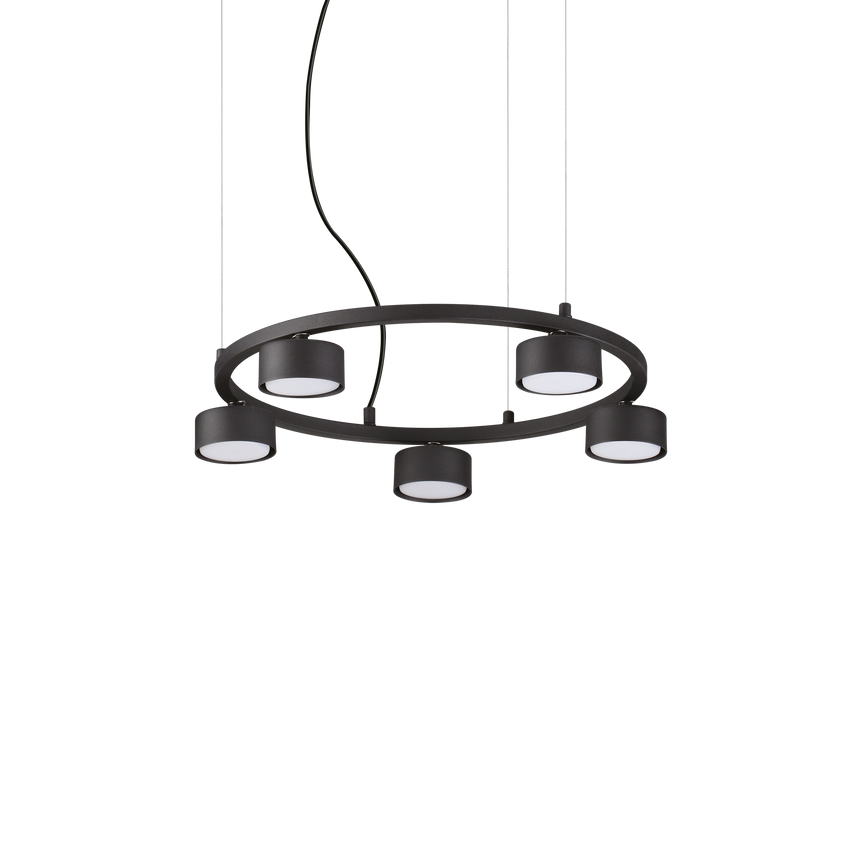 Lámpara colgante Ideal Lux Minor negro 5 luces 45W Ø50cm 235516