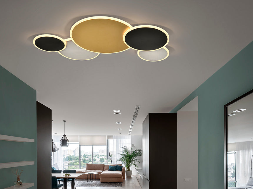 Plafón Schuller Umbra LED oro y negro 3000K 236322 - vista alternativa