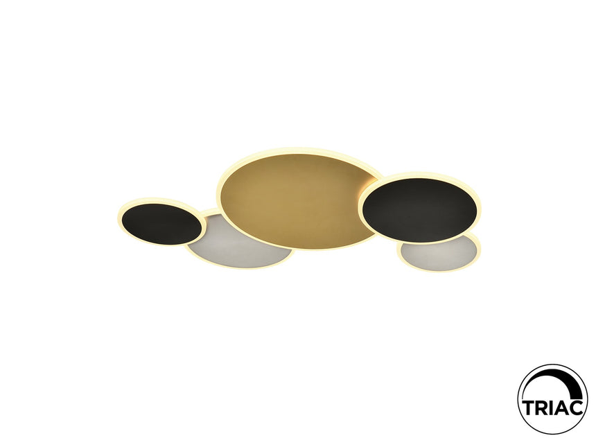 Plafón Schuller Umbra LED oro y negro 3000K ambiente