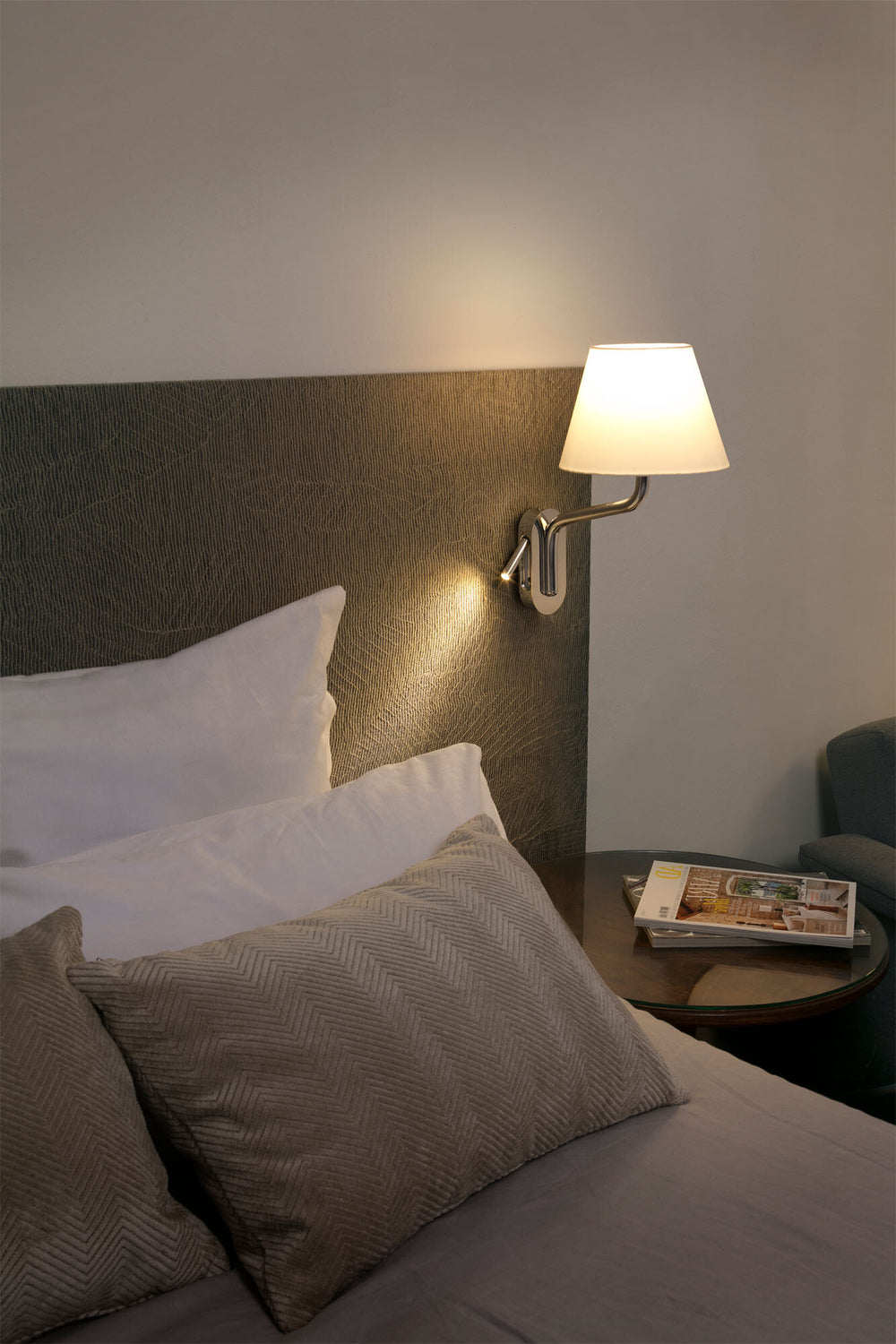 Faro ETERNA Wall lamp with right reader chrome/beige 24006-11