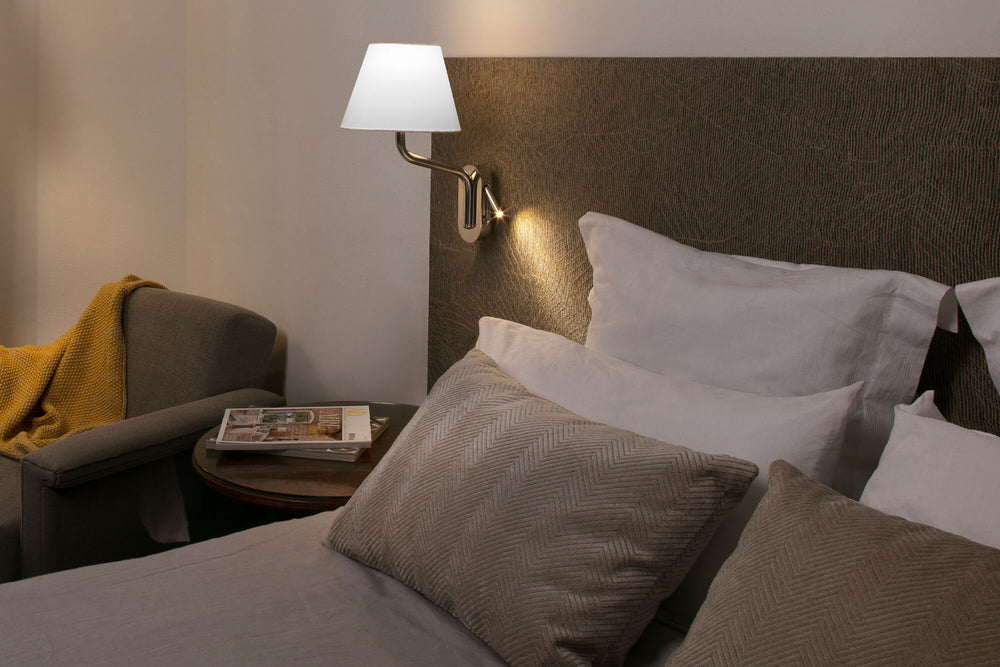 Faro ETERNA Wall lamp with left reader chrome/white 24007-10