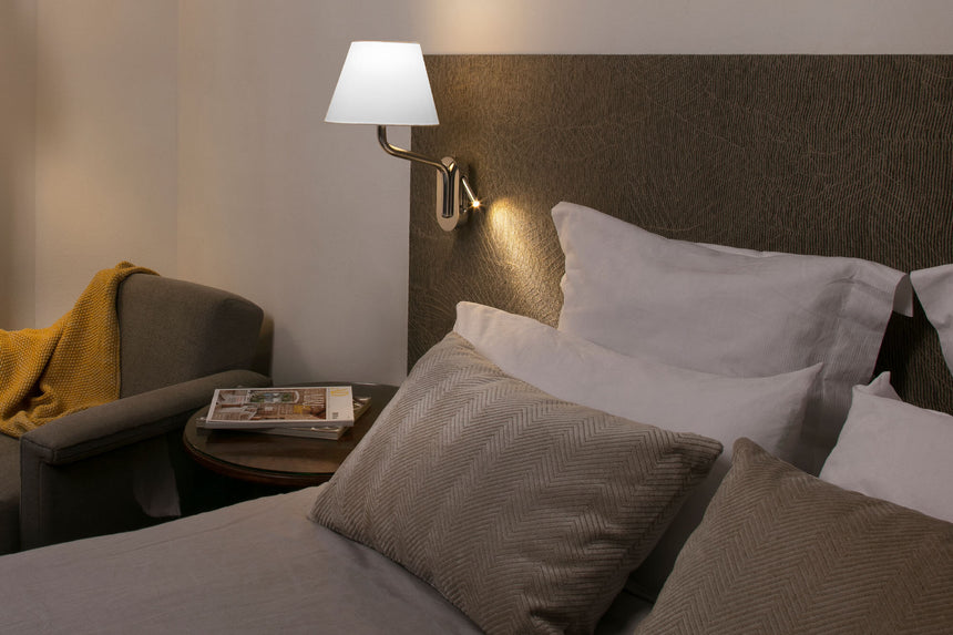 Faro ETERNA Wall lamp with left reader chrome/white 24007-10