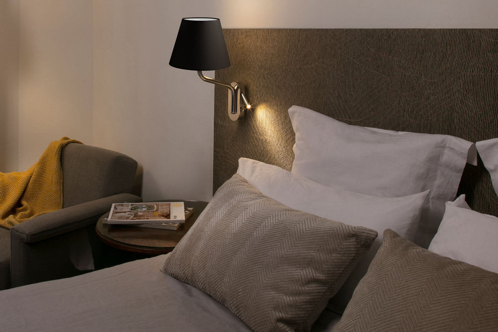 Faro ETERNA Wall lamp with left reader chrome/black 24007-12