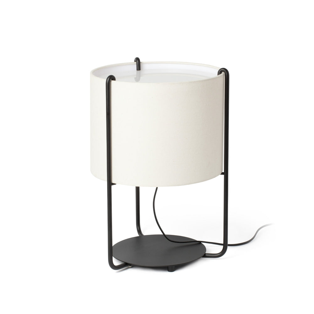 Faro DRUM Black/beige table lamp 24020-31