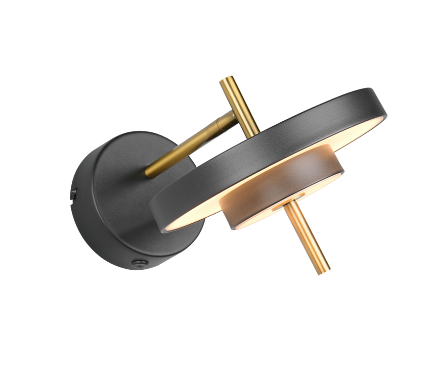 Aplique de pared Trio Keaton LED negro y dorado 240270180