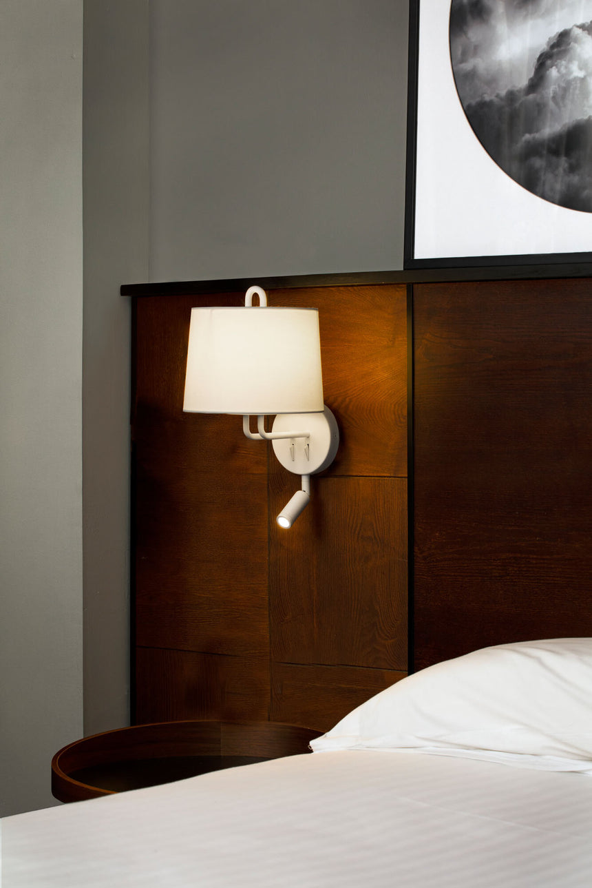 Faro MONTREAL Lámpara aplique con lector blanca/beige 24032-02