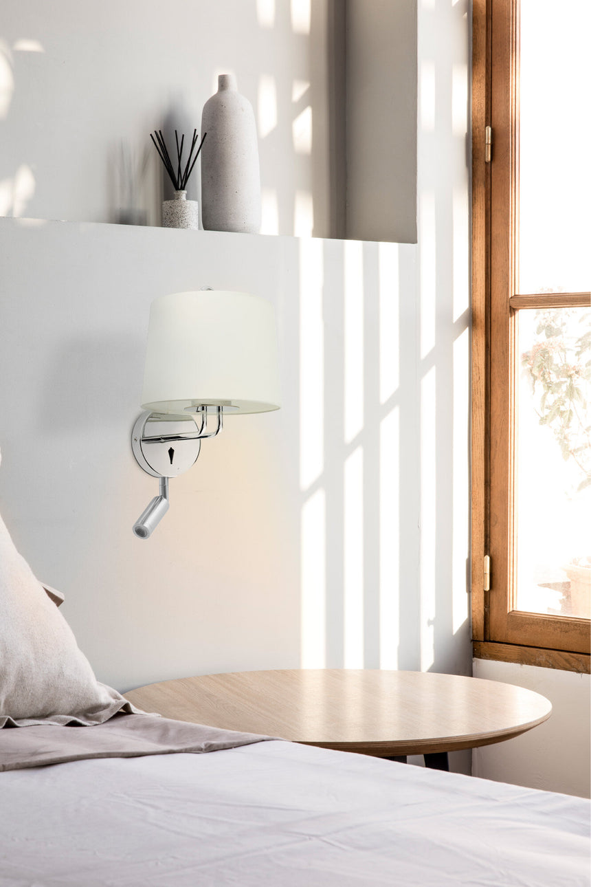 Faro MONTREAL Wall lamp with reader chrome/white 24033-01