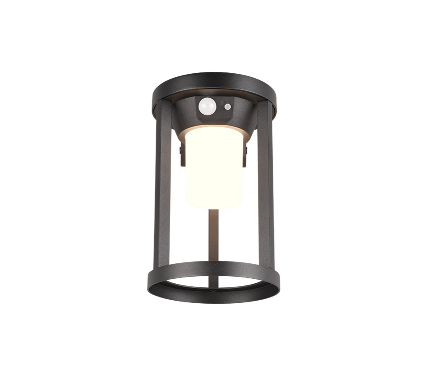 Aplique de exterior Trio Carmo LED negro mate solar 3000K regulable IP54 2410691