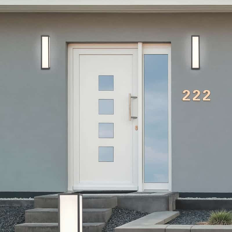 Trio Fuerte Aplique de pared exterior LED de aluminio antracita 226260142