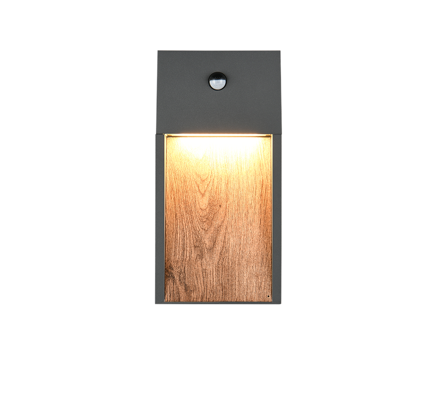 Aplique de exterior Trio Salmon LED wood imitation 3000K regulable IP44 33cm 246