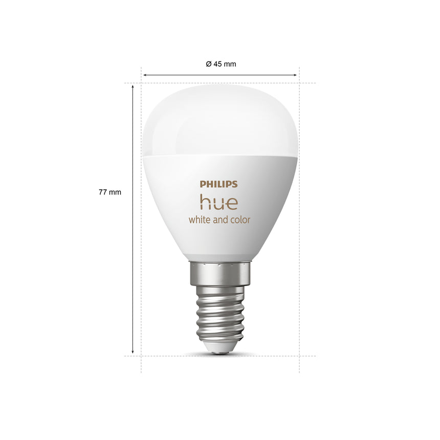 Philips Hue White and Color Ambiance Bombilla esférica RGBW E14 5W 871951449122900 470lm - imagen 8
