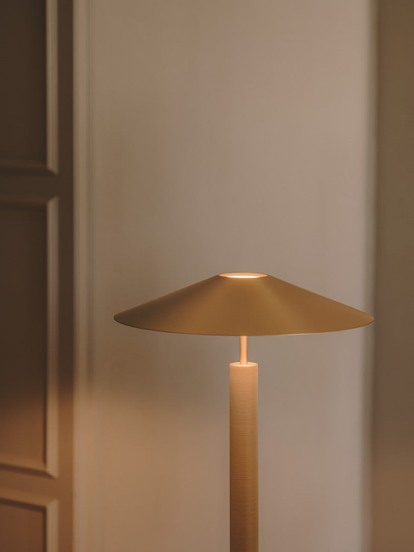 LedsC4 Living Room Floor Lamp H LED Matte Gold 25-7742-DN-DN