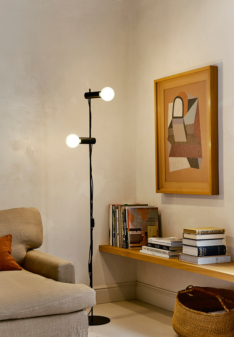 LedsC4 Floor lamp Nude Double E27 30 black balls 25-8521-05-05