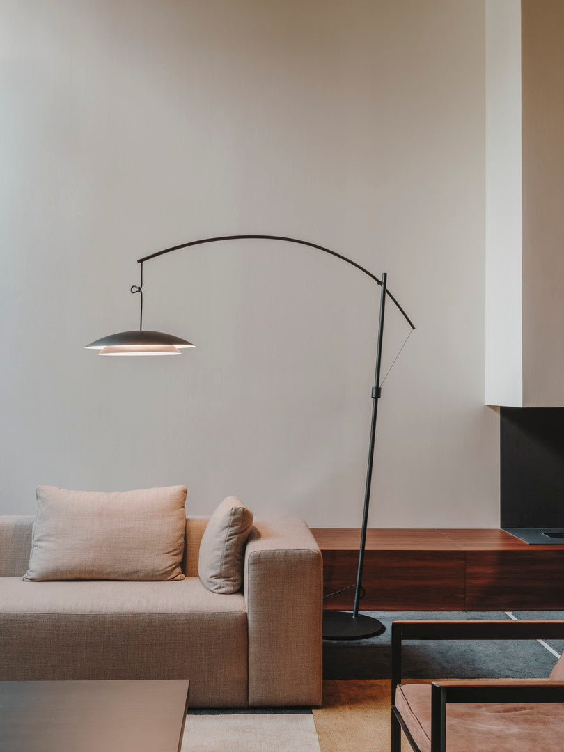 LedsC4 Lámpara pie de salón Noway Big LED Push negro 25-8566-05-05