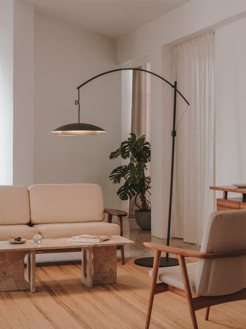 LedsC4 Lámpara pie de salón Noway Big LED Push negro 25-8566-05-05